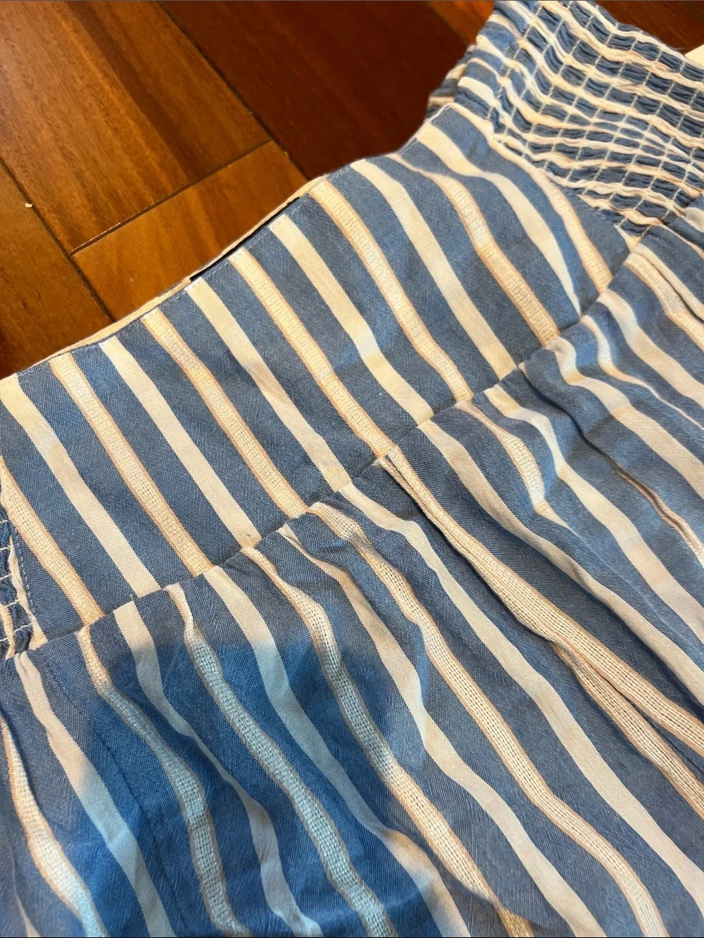Angie Blue and White Striped Wide-Leg Cropped Pants new with tags - Picture 4 of 14